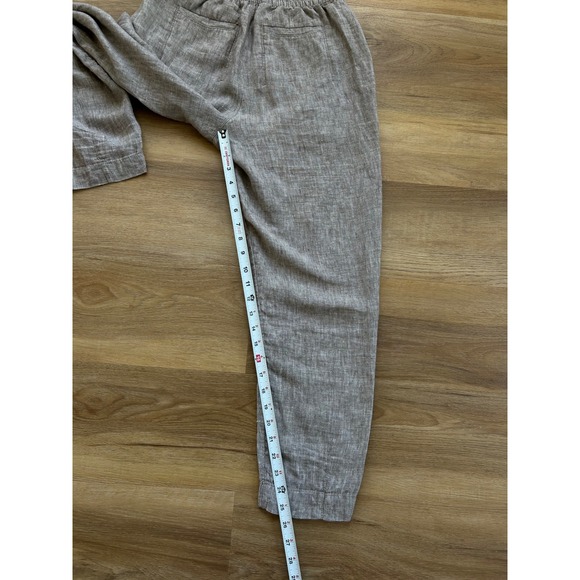 Athleta retreat Linen ankle Pants Tan Taupe Elastic Waist XS coastal Beach - Picture 7 of 7